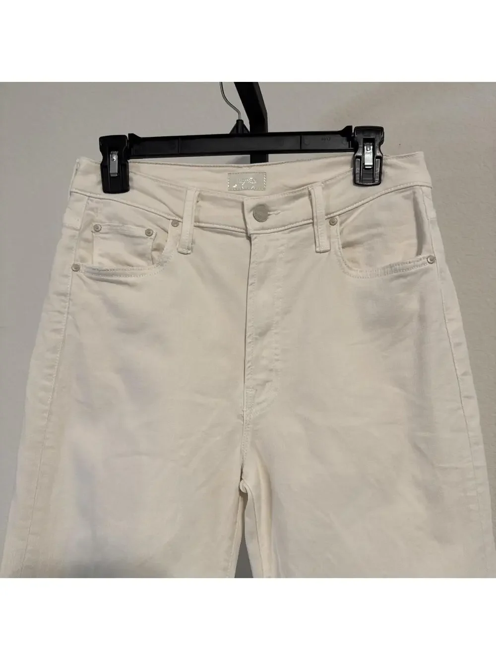 MOTHER The Rambler High-Rise Zip Ankle Jeans in Cream Puff - Size 28 - Picture 3 of 15